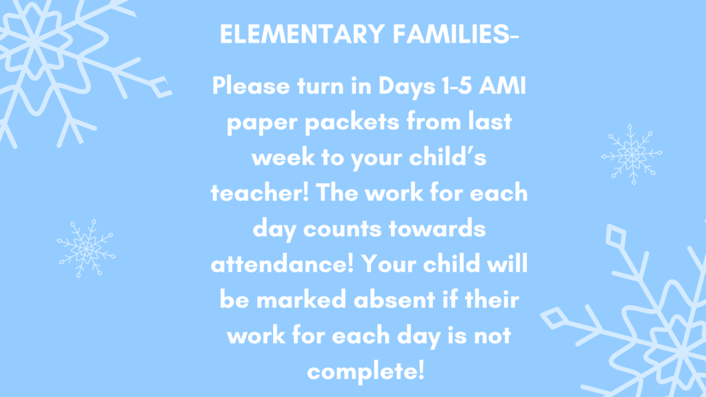 AMI Work due for Days 1-5