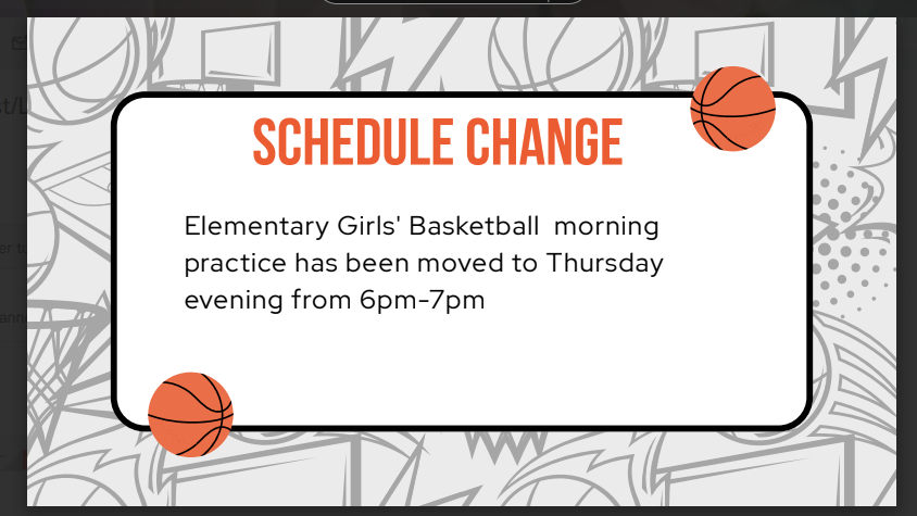 Basketball practice rescheduled