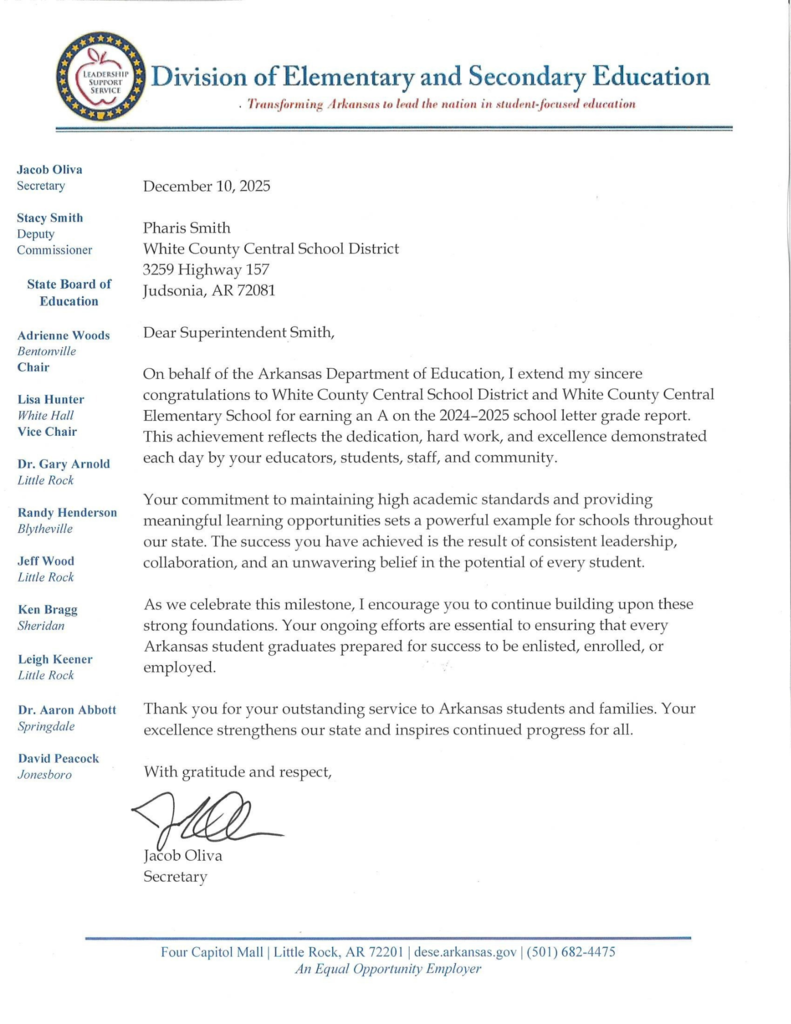 Letter from the Secretary 