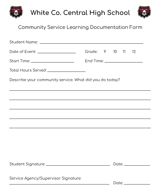 Community Service Form