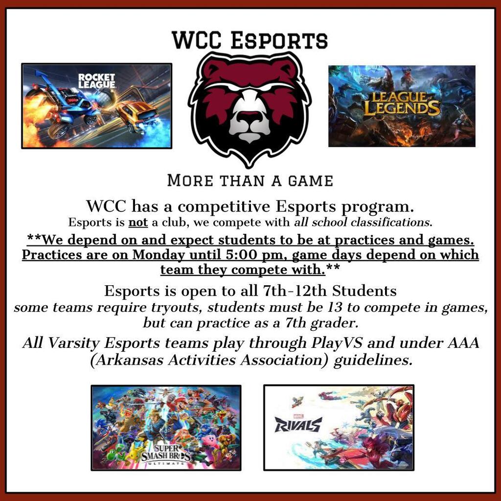 7th-12th Students may join Esports!