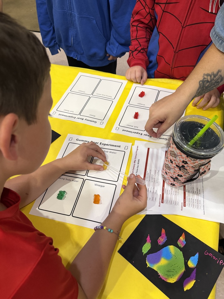 🐻❤️ The Bears Are Learning All About BEARS! ❤️🐻 Our Bear Necessities September Theme Day celebrated our WCC Bears while connecting hands-on fun with meaningful learning! 📐 Math + Bear Origami Students used shapes, symmetry, spatial reasoning, sequencing, and problem-solving to create origami bears. 📚 Literacy + Literary Devices Bear-themed literacy activities helped students explore literary devices, vocabulary, comprehension, and creative thinking. 🧪 Science + Gummy Bear Investigations Our young scientists predicted, observed, and compared how different liquids changed gummy bears, putting the scientific process into action. 🎨 Art + Bear Scratch Art Students expressed their creativity through bear scratch art, incorporating color, patterns, fine-motor skills, and individual artistic expression. At Bear Necessities, we love creating opportunities for students to learn by doing. Theme Days bring academics to life through exploration, creativity, collaboration, and FUN! 🐻 Learning. Creating. Exploring. Growing. That’s Bear Necessities! ❤️ #BearNecessities #WCCBears #HandsOnLearning #LearningIsFun #STEM #Literacy #CreativeLearning #AfterSchoolLearning