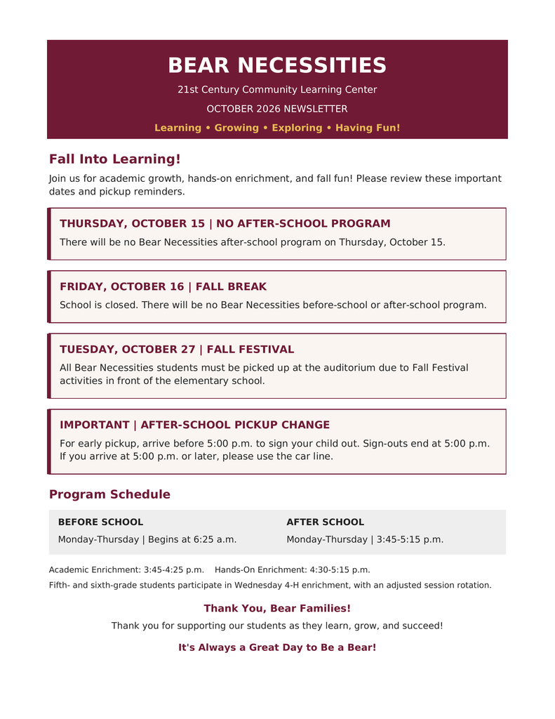 BN Oct parent letter
