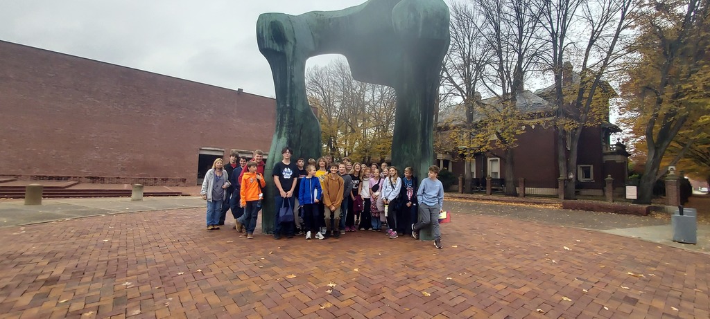 students by sculpture