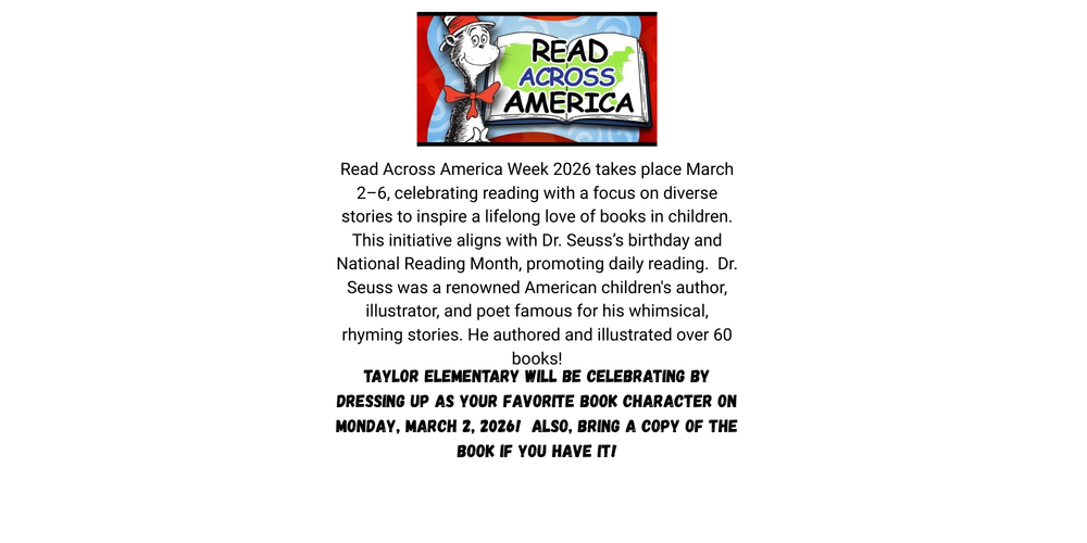 Read Across America Week!