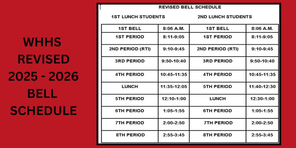 WHHS Revised Bell Schedule
