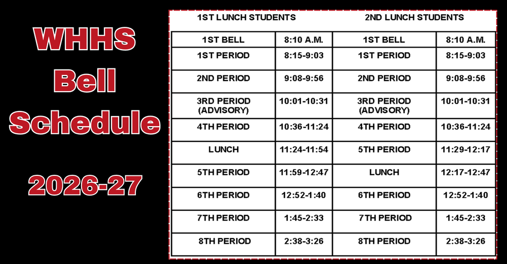 WHHS Bell Schedule