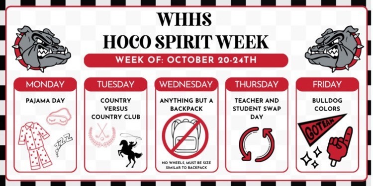 HOCO Spirit Week - Oct. 20-24, 2025