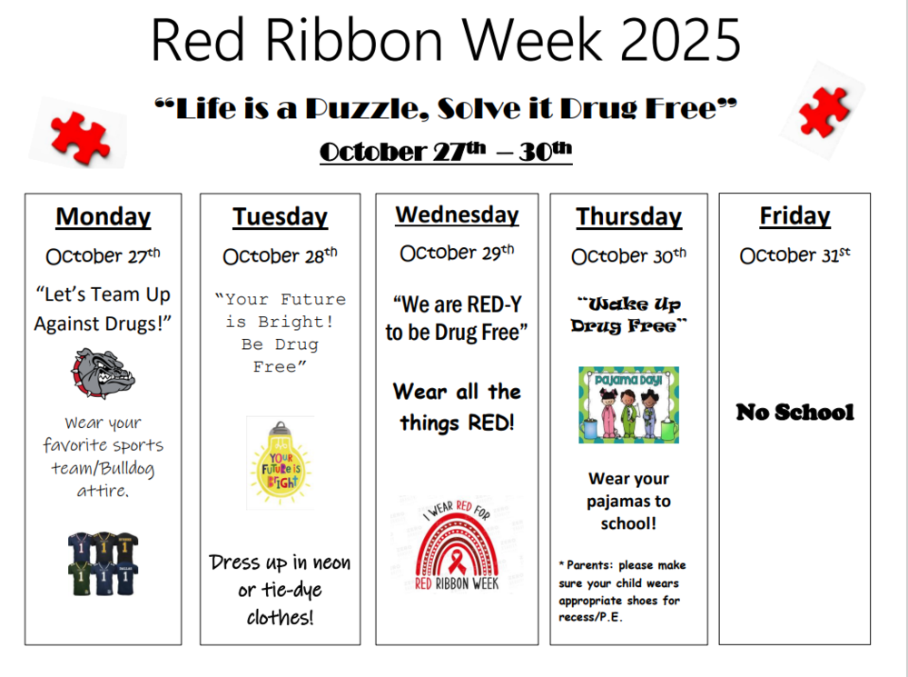 Red Ribbon Week! (10/27/25-10/30/25)