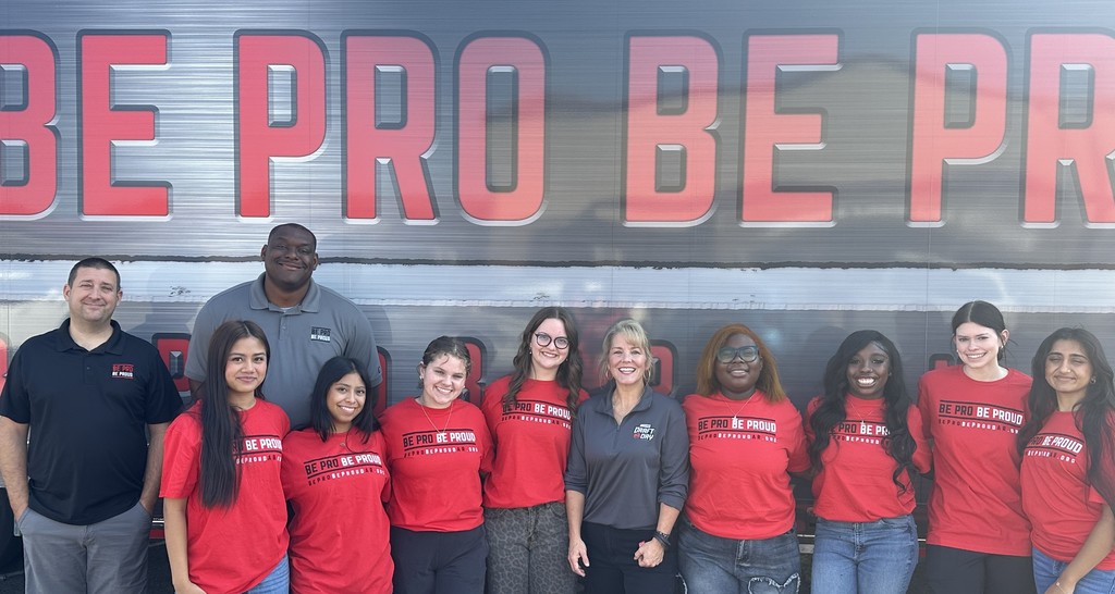 WHHS Student Ambassadors assisted Mrs. Stacey with the Be Pro Be Proud truck at WHMS.