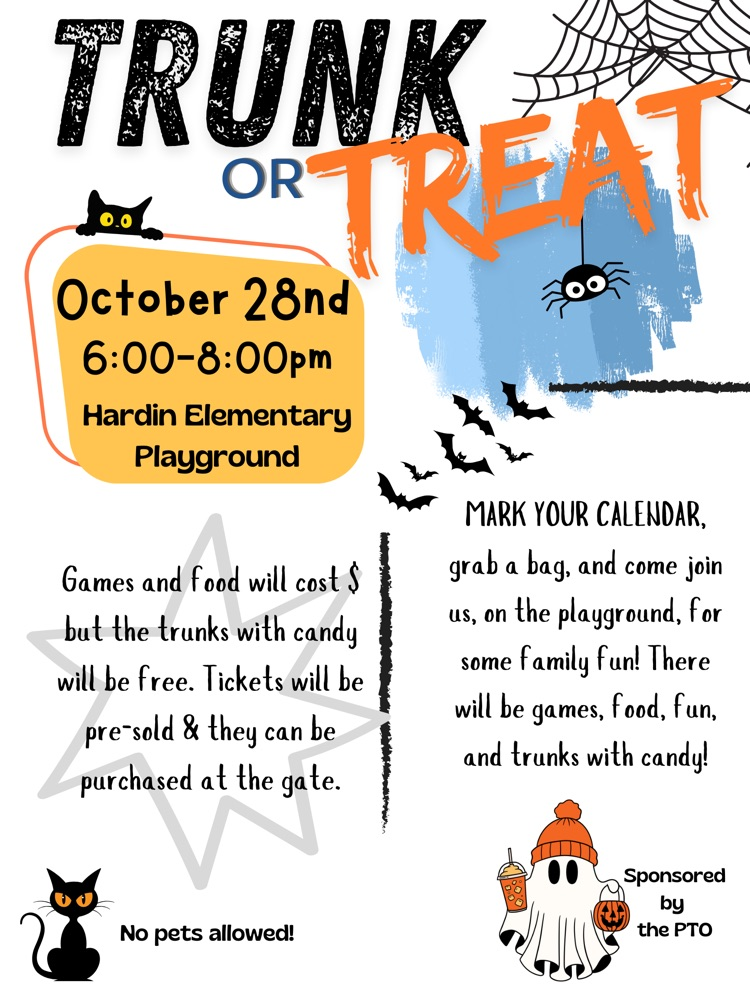 Trunk or Treat October 28th 6:00-8:00pm