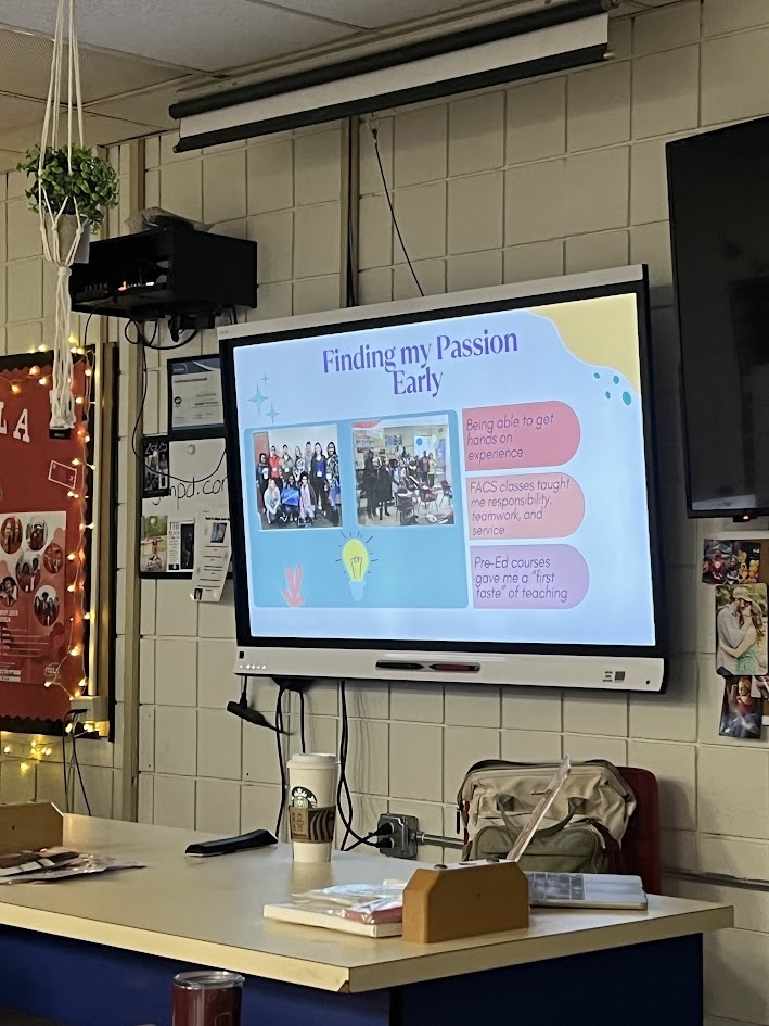 Mrs. Rowe's pre-educator students were inspired by a successful former pre-educator student.