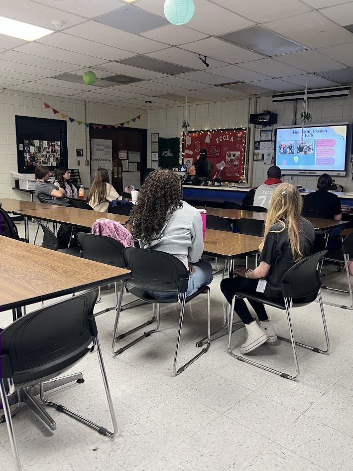 Mrs. Rowe's pre-educator students were inspired by a successful former pre-educator student.