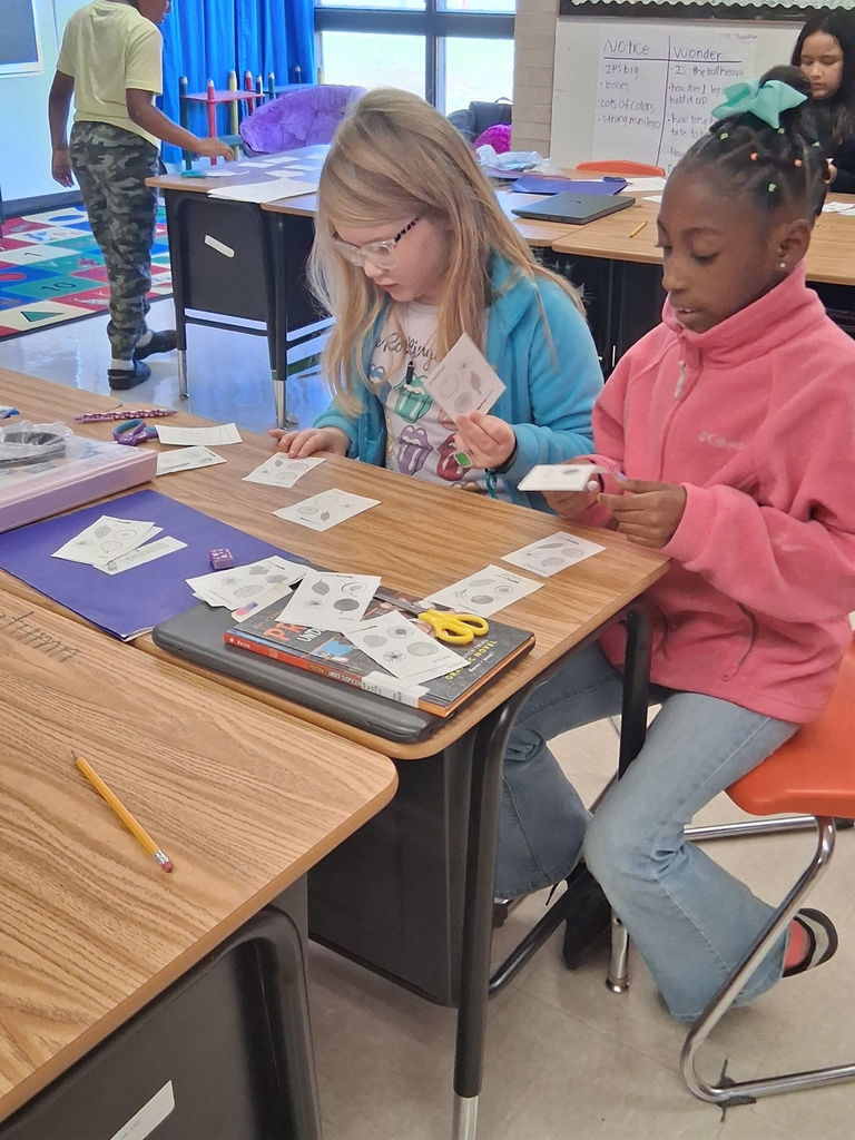 Students learning about inherited traits in Ms. Hegwood's class.