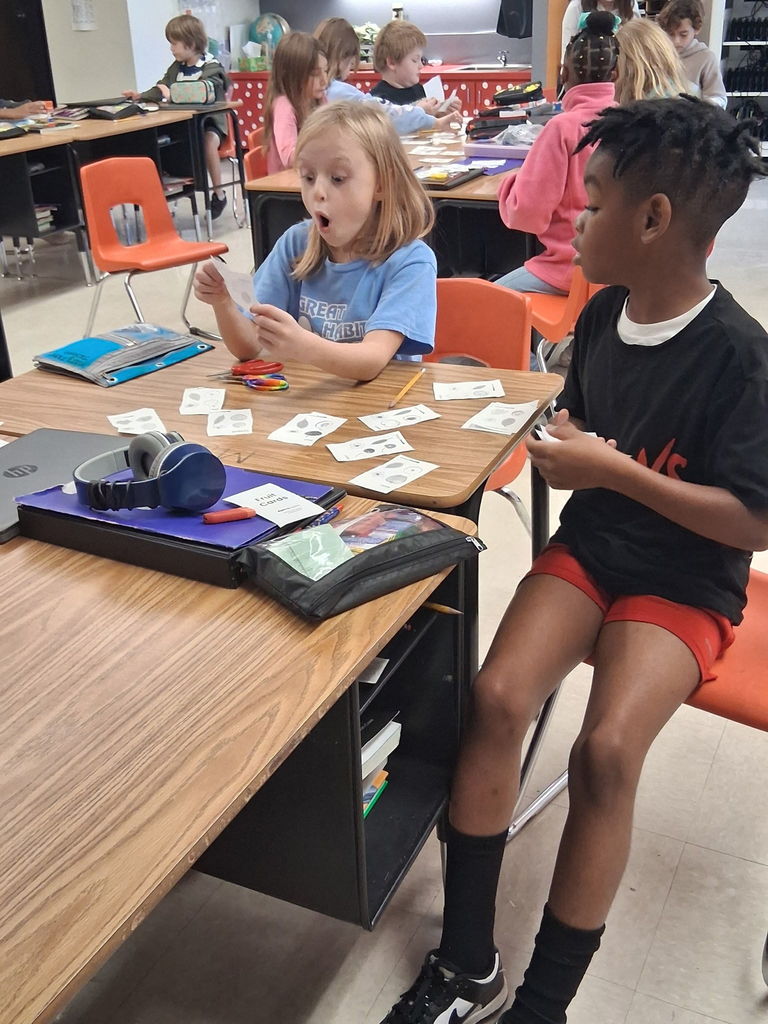 Students learning about inherited traits in Ms. Hegwood's class.