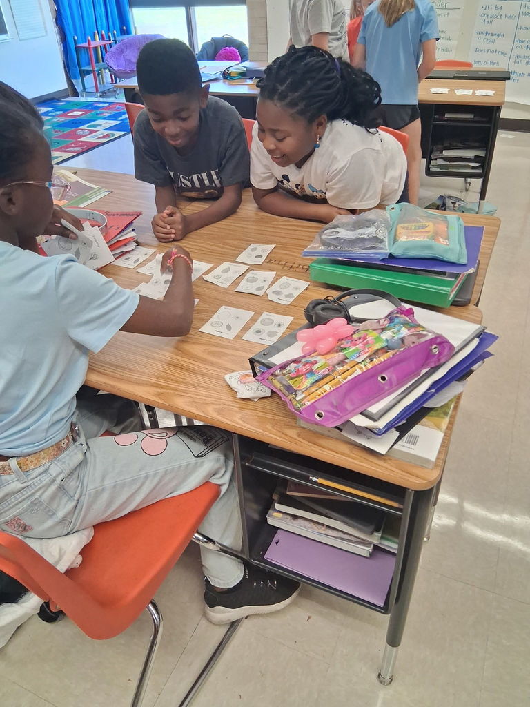 Students learning about inherited traits in Ms. Hegwood's class.