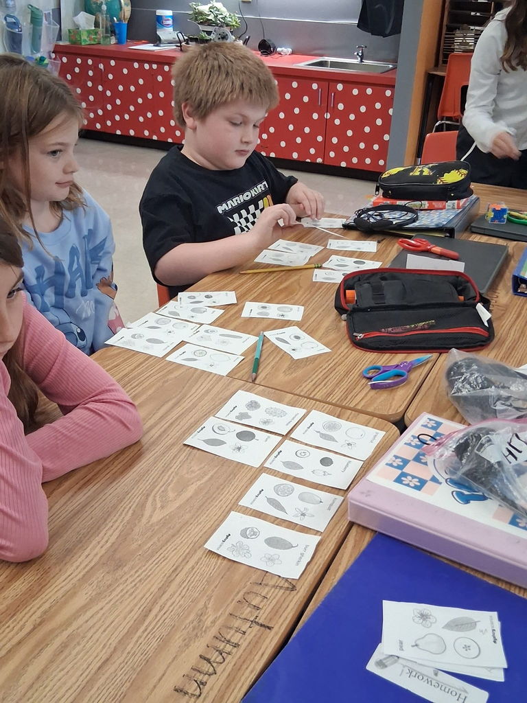 Students learning about inherited traits in Ms. Hegwood's class.