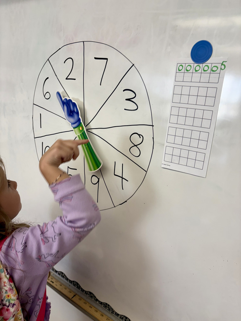 Students spinning the number wheel