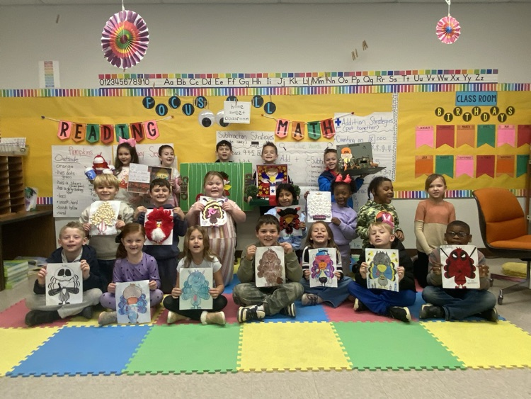 First grade read the book Turkey Trouble and had a home project to disguise their turkey. Today they presented their turkey and explained why they chose that disguise.