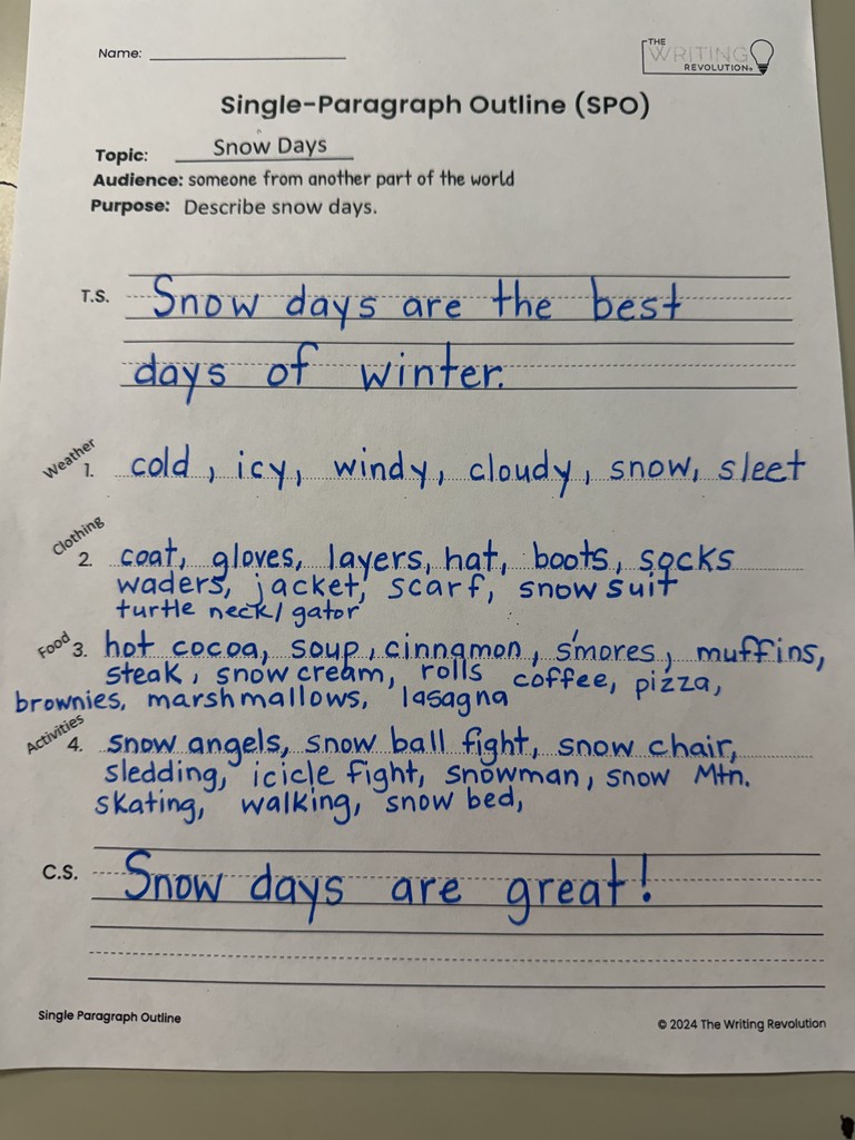 Snow day story