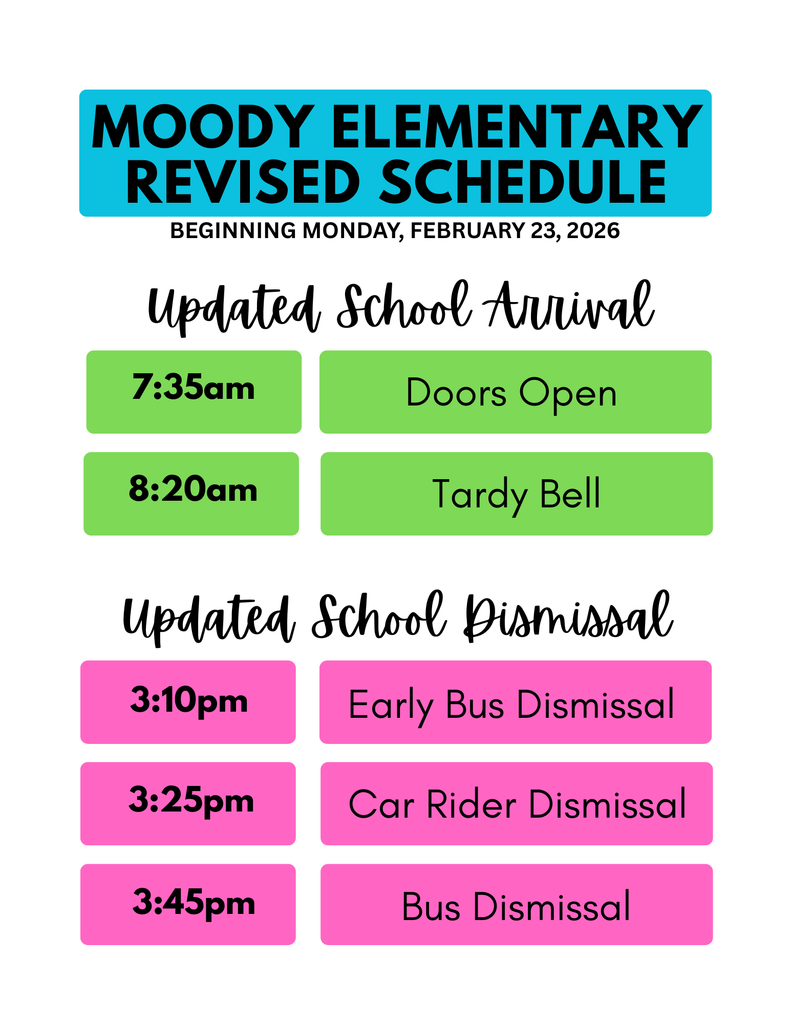updated revised schedule