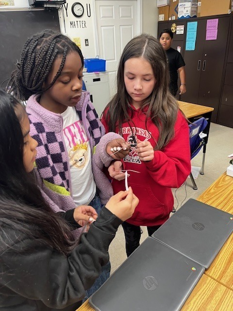 Students identifying figurative language