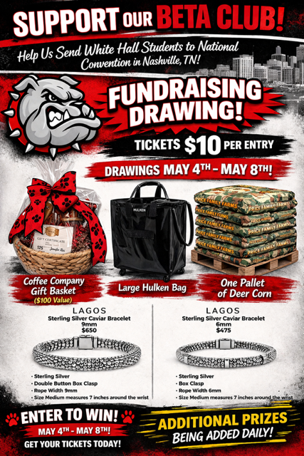 Beta Club is  fundraising to send WHHS students to the National Beta convention in Nashville, TN, this summer!