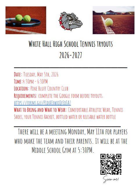 WHHS Tennis team Tryouts for 2026-2027.