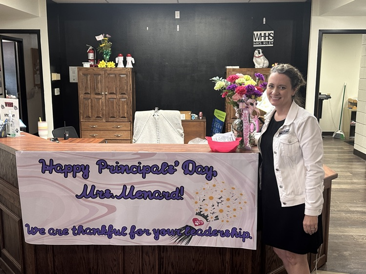 WHHS principal, Mrs. menard, on National School Principal’s Day.