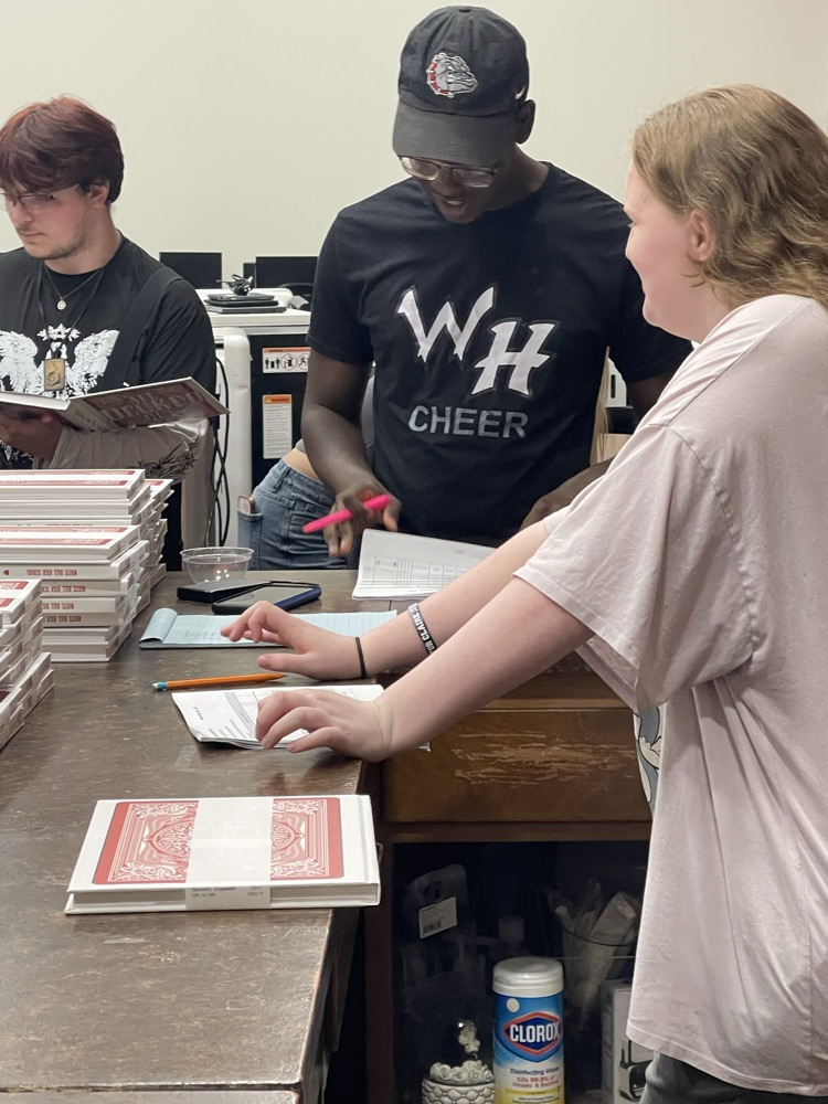 Yearbook pickup and signing event at WHHS.