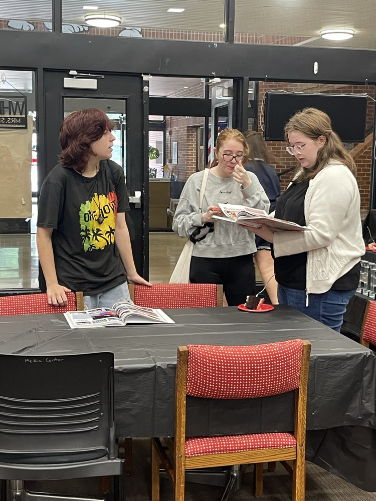 Yearbook pickup and signing event at WHHS.