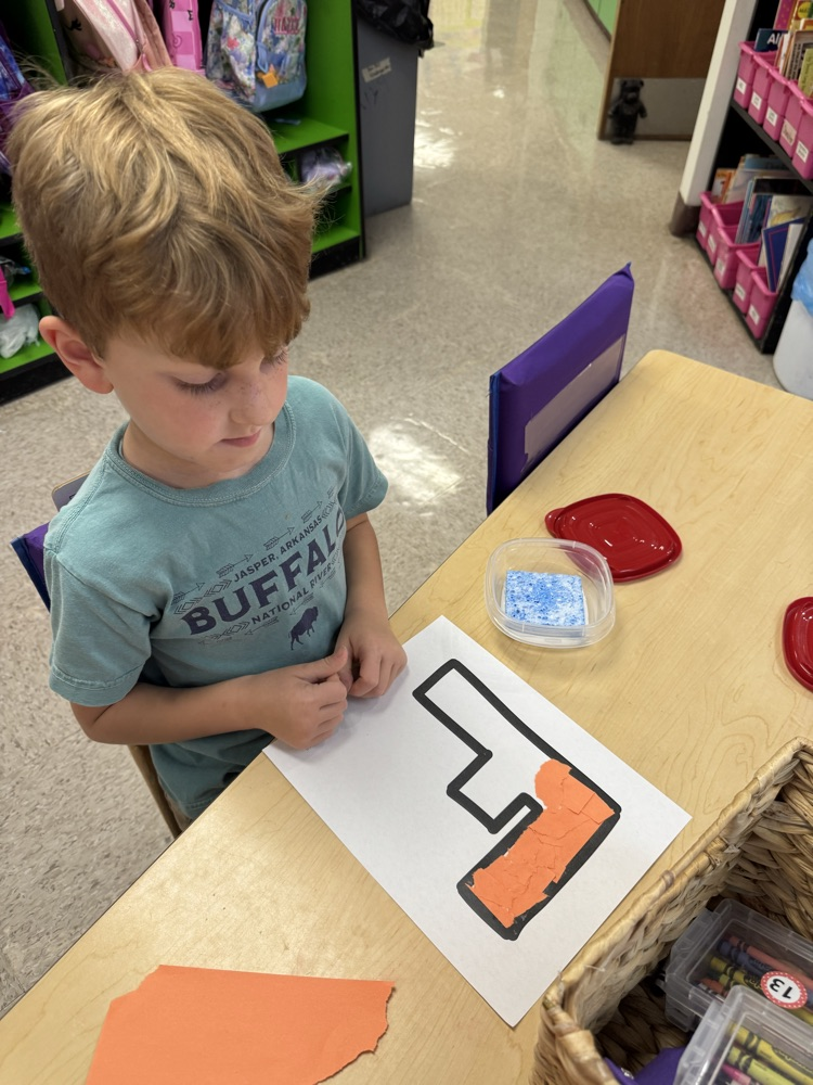 Fine motor and letter work in Mrs.  Vernor’s Class.