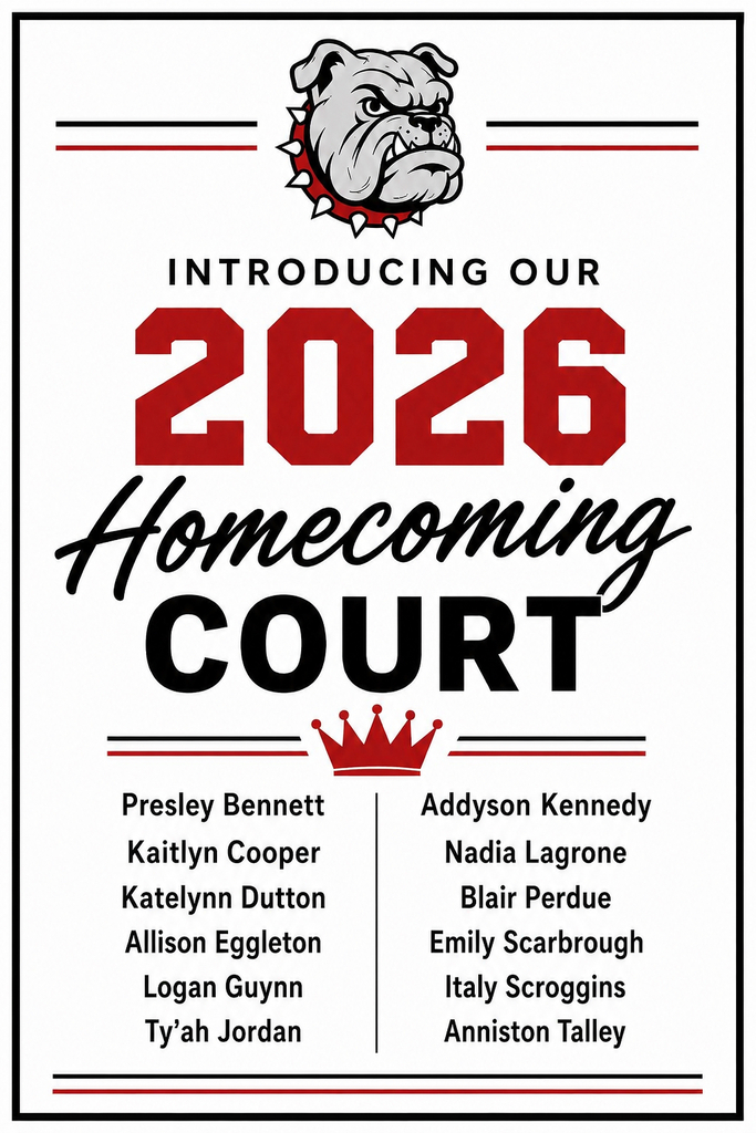 Congratulations: Presley Bennett, Kaitlyn Cooper, Katelyn Dutton, Allison Eggleton, Logan Guynn, Ty'ah Jordan,Addyson Kennedy, Nadia Lagrone, Blair Perdue, Emily Scarbrough, Italy Scroggins, and Anniston Talley.
