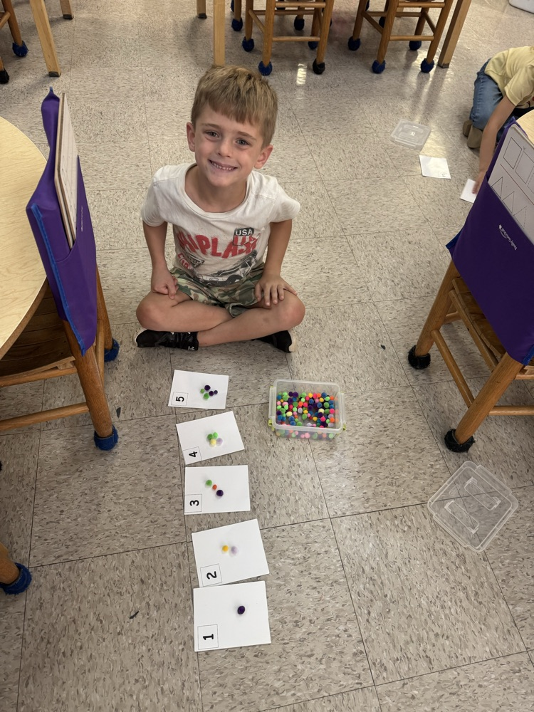 Junk box work (counting objects ) in Mrs. Vernor’s class.
