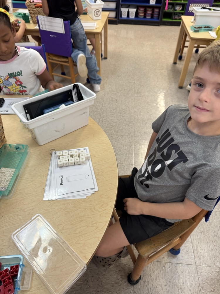 Cube building in Mrs. Vernor’s class…