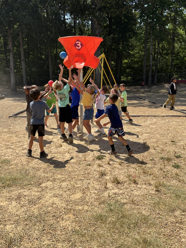 2nd grade is enjoying the new Tripleshoot Ball Game!! Thank you PTO! 