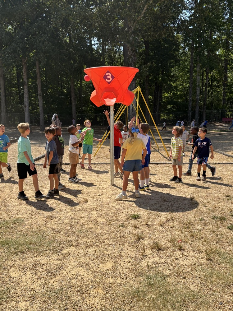 2nd grade is enjoying the new Tripleshoot Ball Game!! Thank you PTO! 