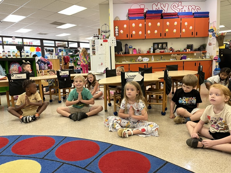 A little yoga in Mrs. Howard’s class to get our day going.  