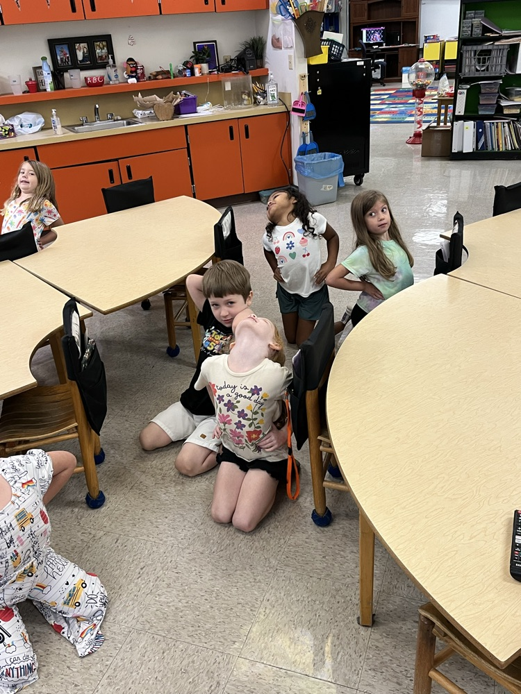 A little yoga in Mrs. Howard’s class to get our day going.  