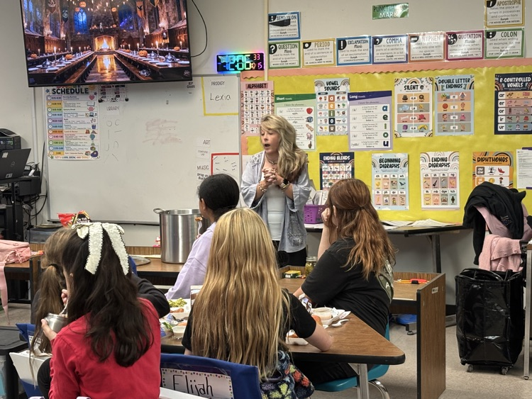  Mrs. Addison talked about canning food. And brought some bread and butter pickles and salsa that she canned for the Great Girls to try. 
