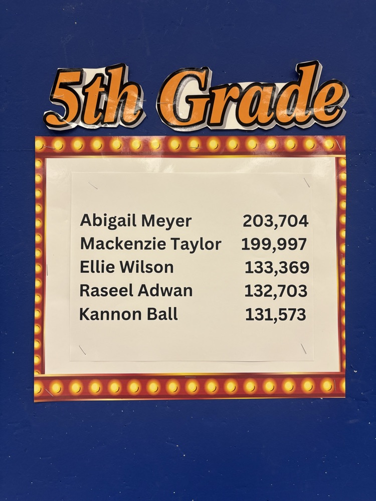 5th Grade: Abigail Meyer, Mackenzie Taylor, Ellie Wilson, Raseel Adwan, Kannon Ball