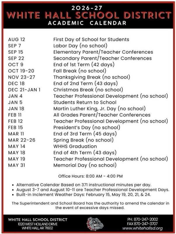 26-27 WHSD School Calendar  