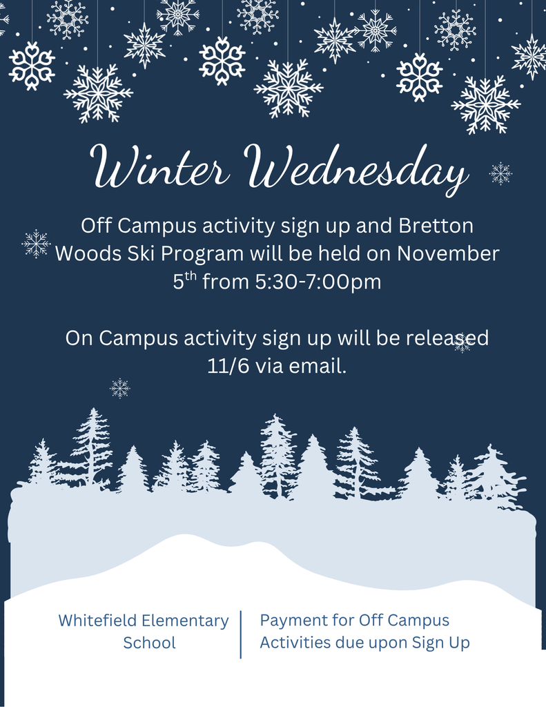 Winter Wednesday Off campus sign up night, Wednesday, Nov 5th @ 5:30 pm