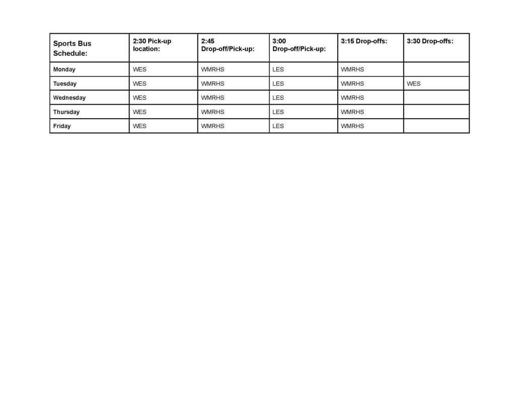 middle school sports Jan 4-10