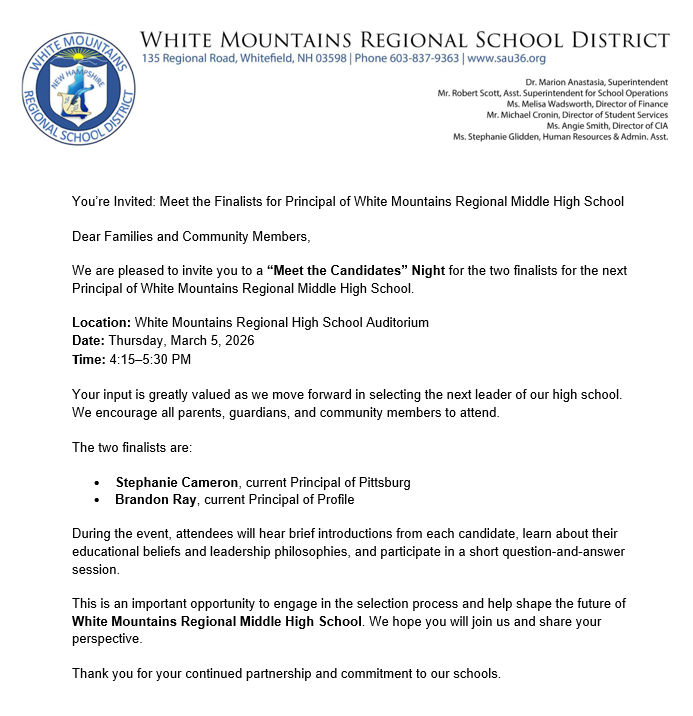 Meet the Finalist for Principal