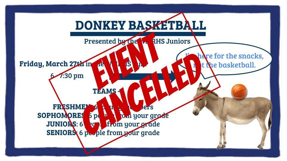 Donkey Basketball Cancelled