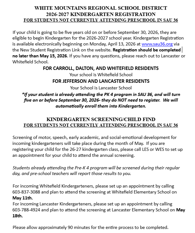 Kindergarten Registration