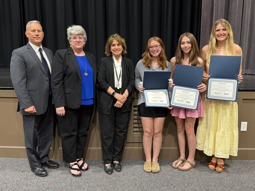 North Country Scholars - Alexis Hicks (Valedictorian), Axcie Hamilton (Salutatorian), and  Margarette Bolduc (CTE Student)