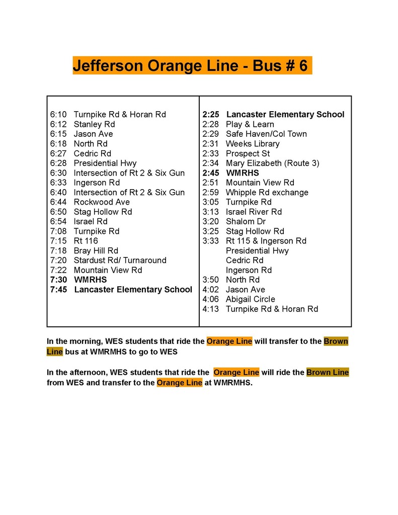 orange bus route