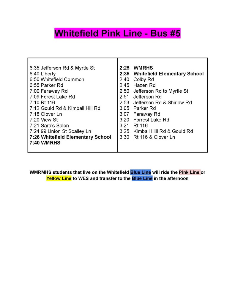pink bus route